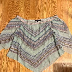 BCBGMaxazria Olivia Off the Shoulder Silk Top